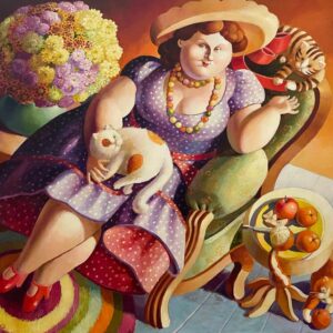 Woman with Cats